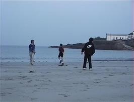 Evening fun on Coverack Beach